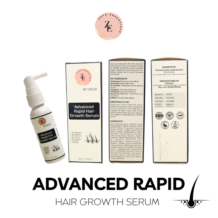 ADVANCED RAPID HAIR GROWTH SERUM BY DR.JAS (02 Pack bundle)
